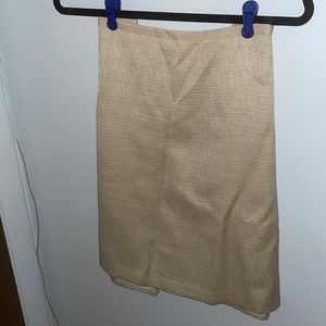 Woven beige A-line skirt